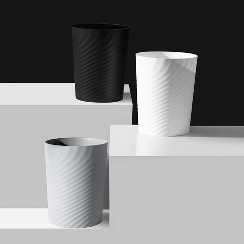 UUJOLY round white 1.8 gal trash can keeps offices tidy