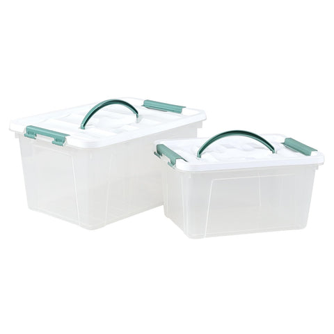 Uumitty stackable clear bin for quick item checks and space saving.