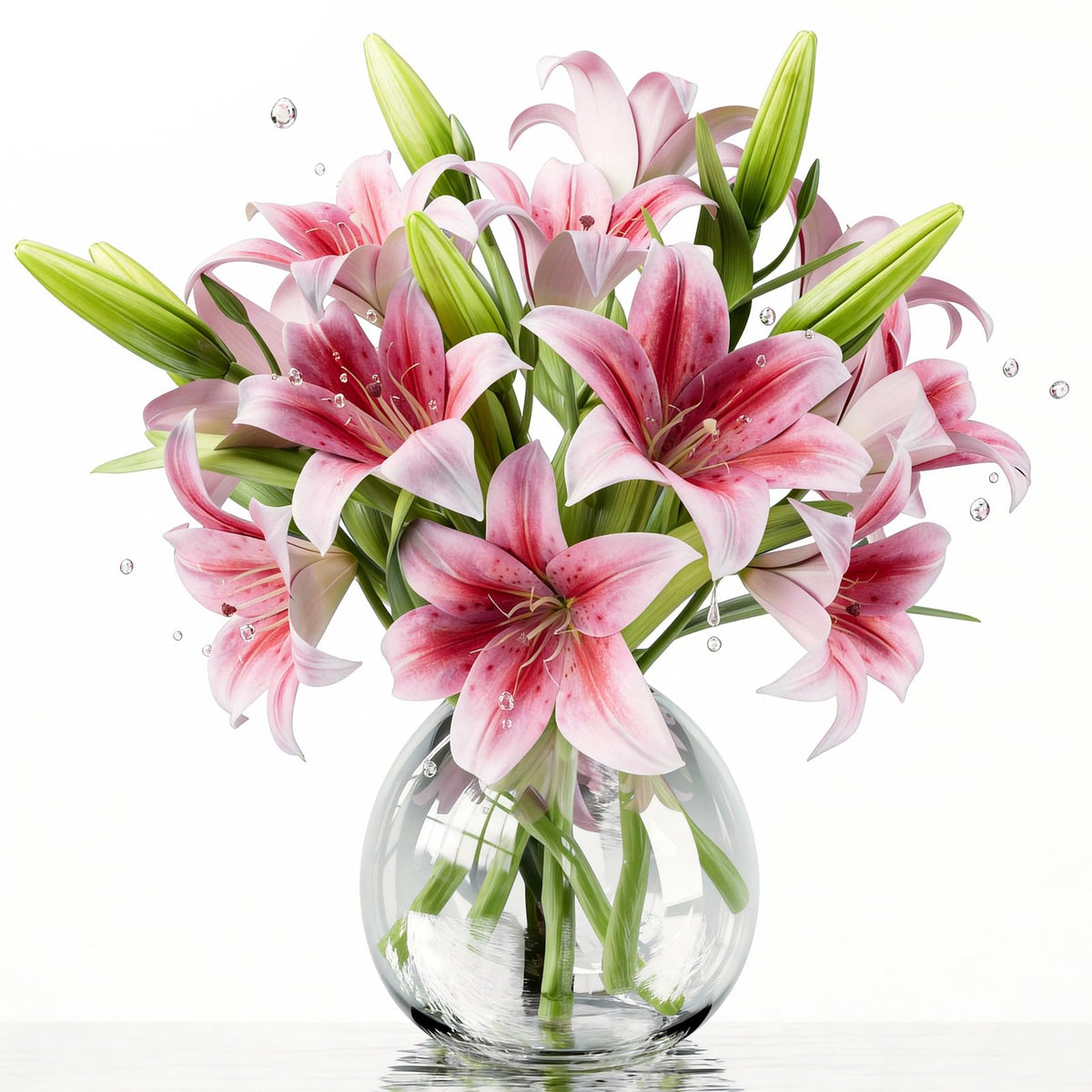 Uven Traoqq artificial lilies with 12 heads fully bloomed for elegant home decor.
