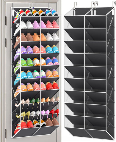 UVIAHOMI 10-tier over-the-door organizer front view with roomy pockets.