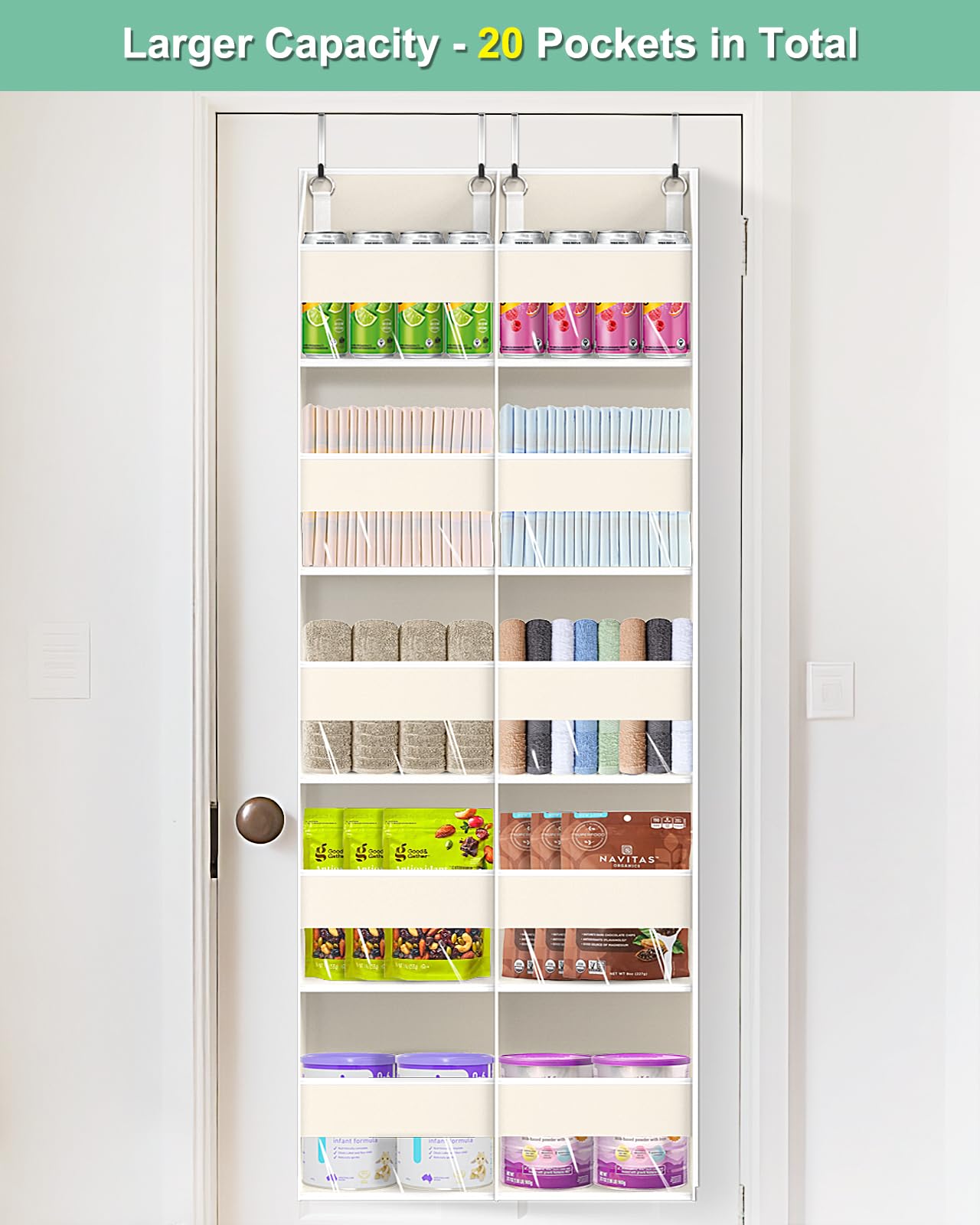 UVIAHOMI beige door organizer mounted in bedroom for clutter-free surfaces