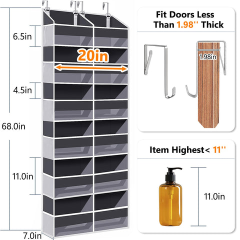 UVIAHOMI door organizer side mesh pockets keep items visible and ventilated.