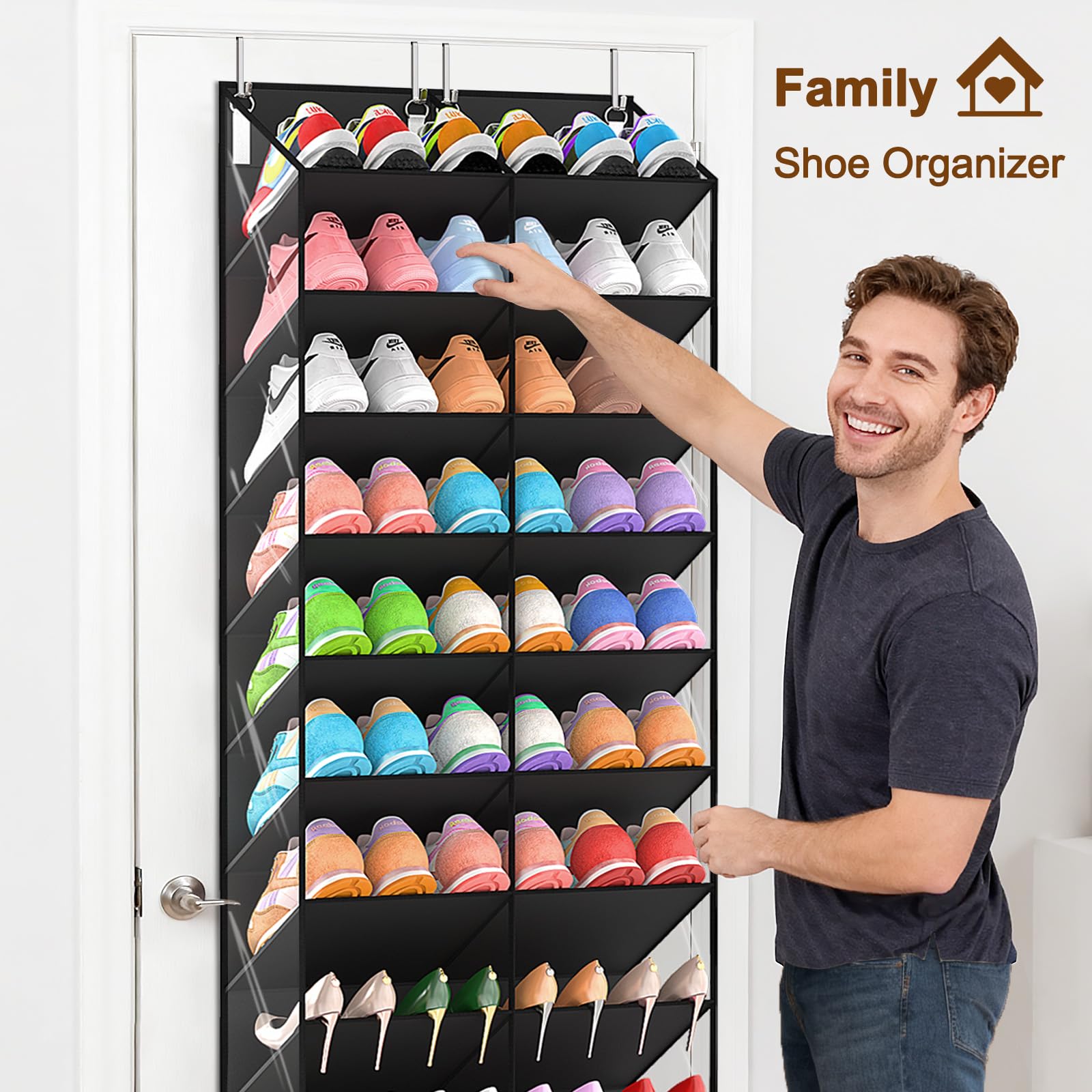 UVIAHOMI sturdy metal hooks provide a strong hanging system for stability.