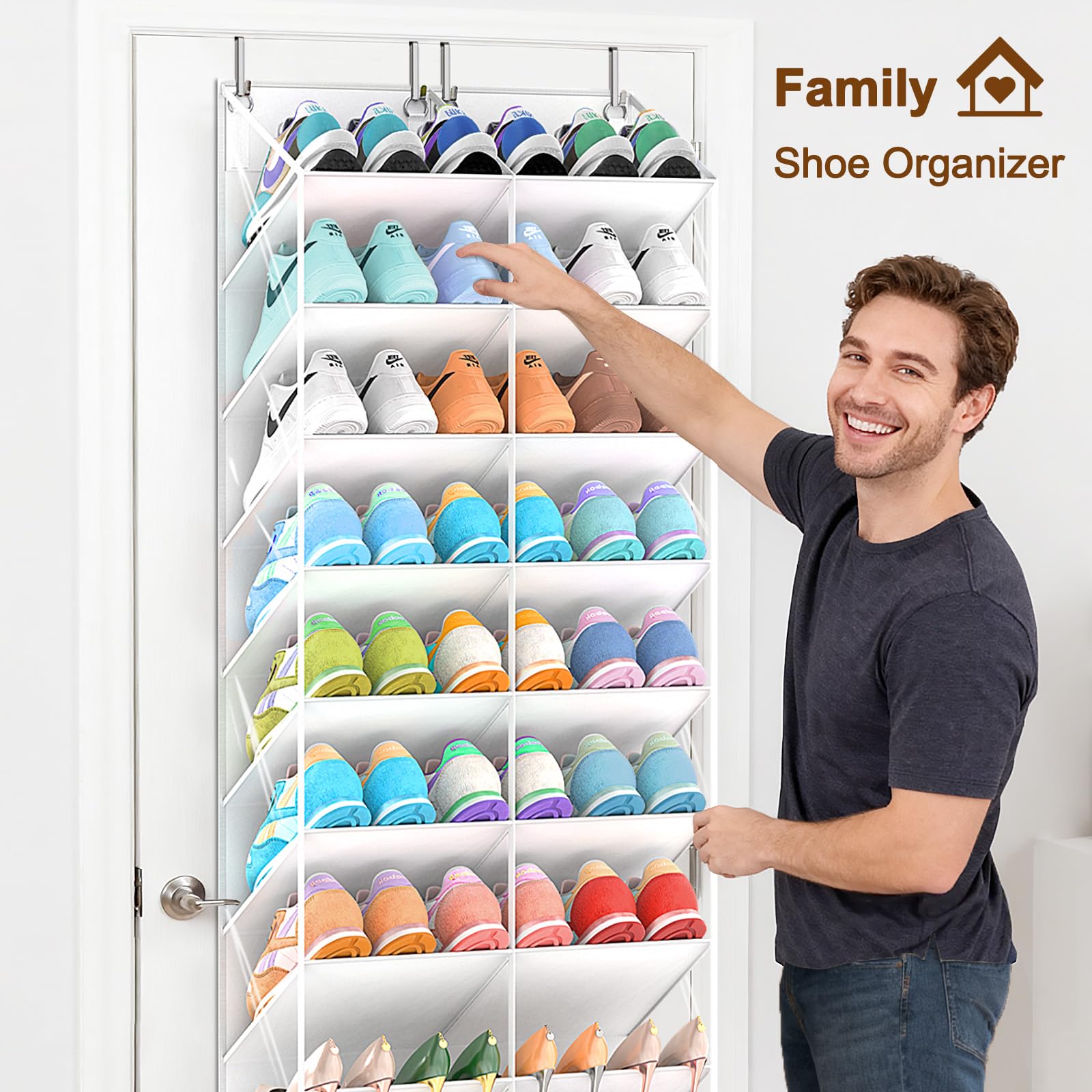 UVIAHOMI heavy-duty metal hooks ensure stable hanging.