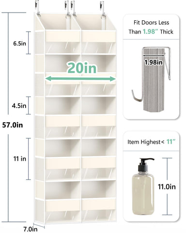 UVIAHOMI over-the-door organizer side mesh pockets for quick item access
