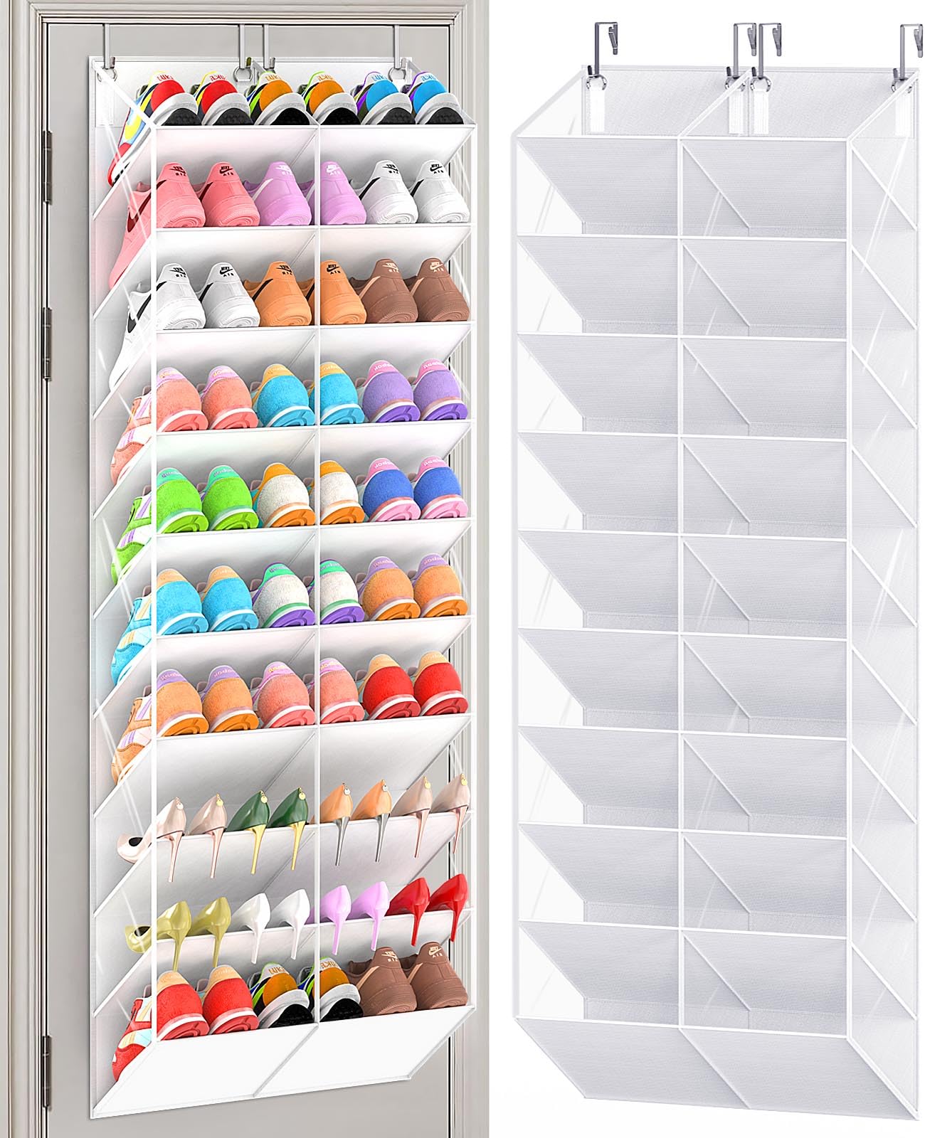 UVIAHOMI over-the-door shoe organizer with 10-tier layout for easy access.