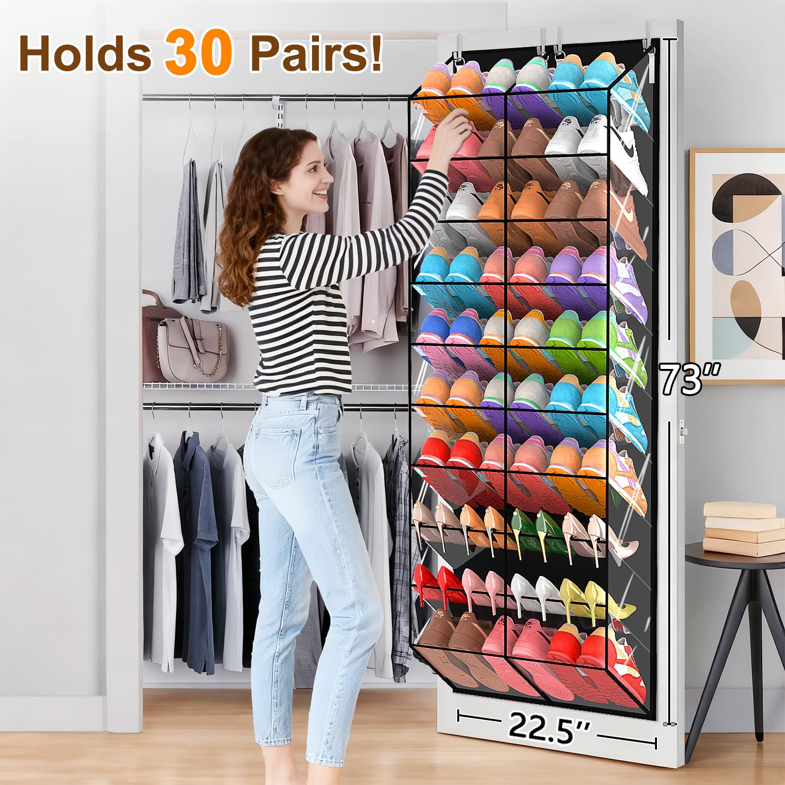 UVIAHOMI 10-tier rack showcased for crystal-clear access to shoes.