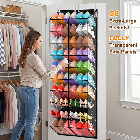 UVIAHOMI 20-pocket design keeps sneakers, boots, and heels neatly organized.