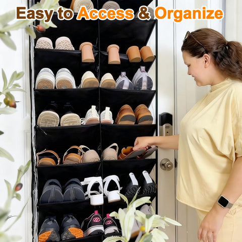 UVIAHOMI wide 73 inch height fits large shoe collections on a single rack.