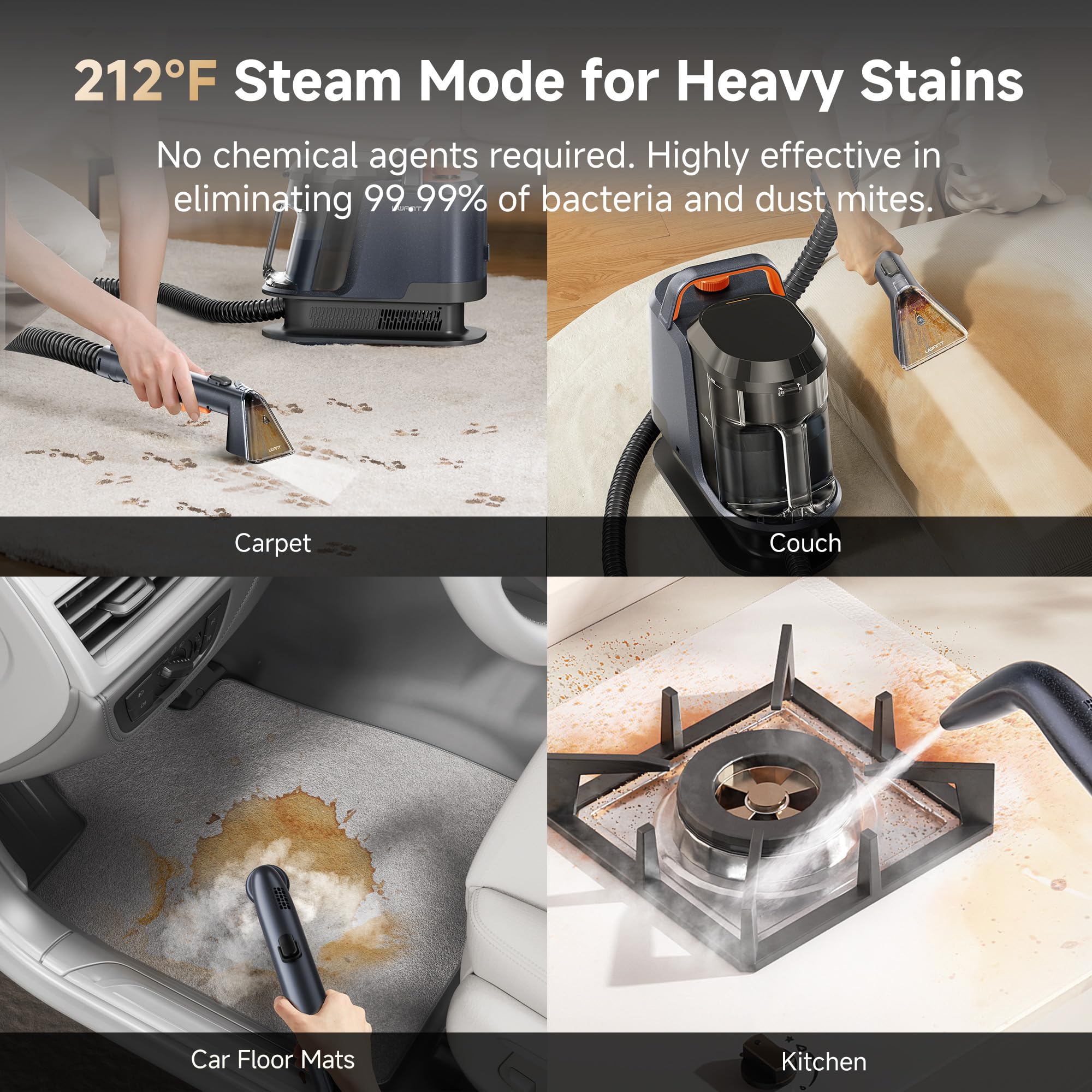 Uwant 18kpa suction shows strong lift on carpets and upholstery