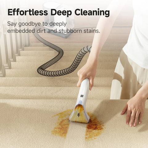 Pet stain removal on car interior using Uwant cleaner