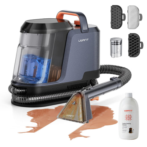 Uwant portable carpet cleaner 18KPa suction in action for powerful spot cleaning