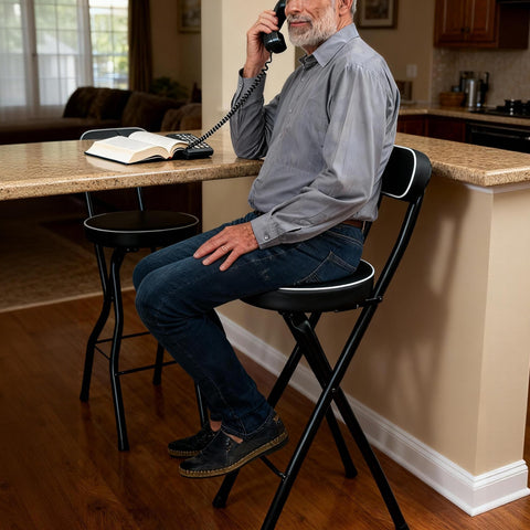 UWEAR collapsible stool fits small spaces and offices.