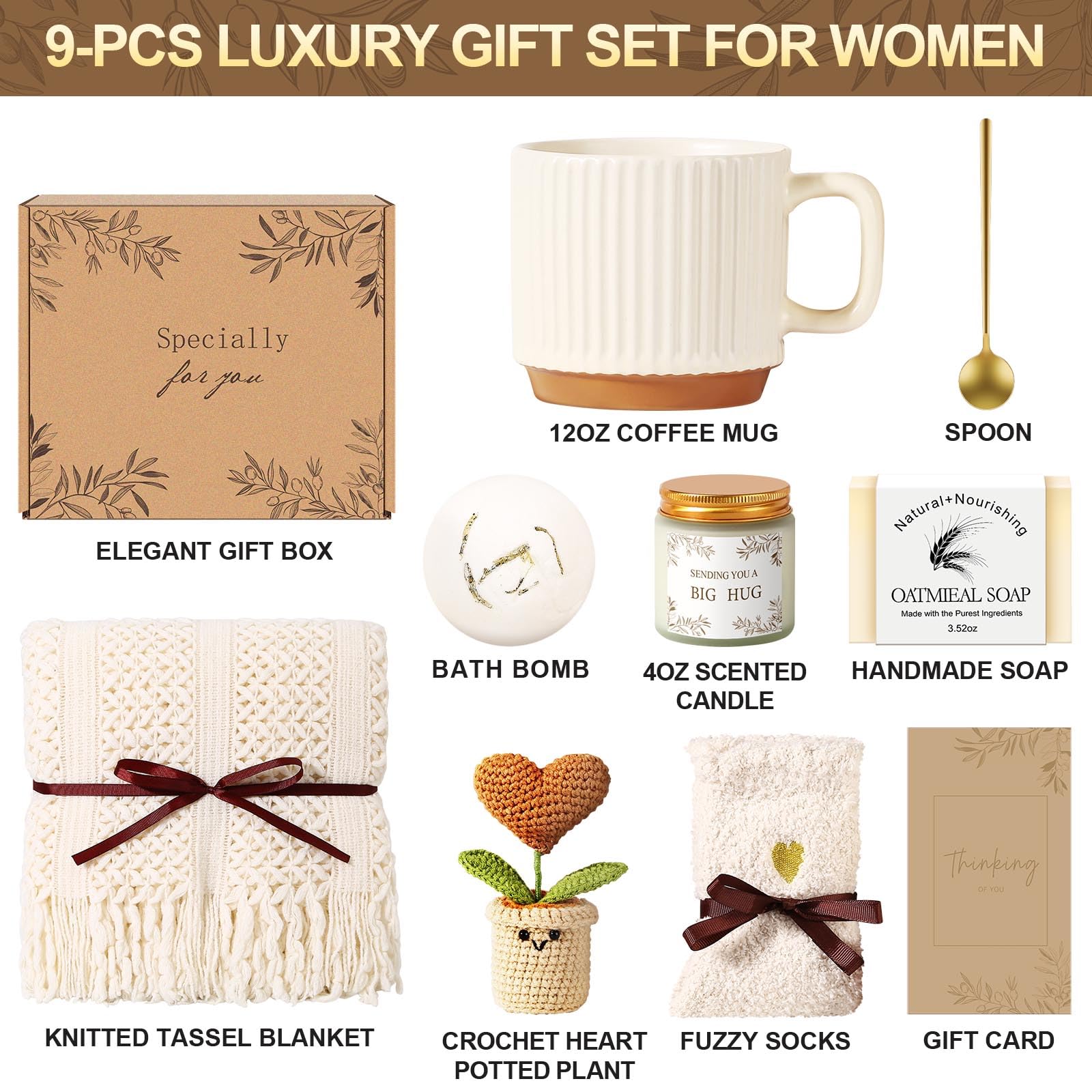 Uwingess ceramic mug with gold spoon for warm, uplifting sips.