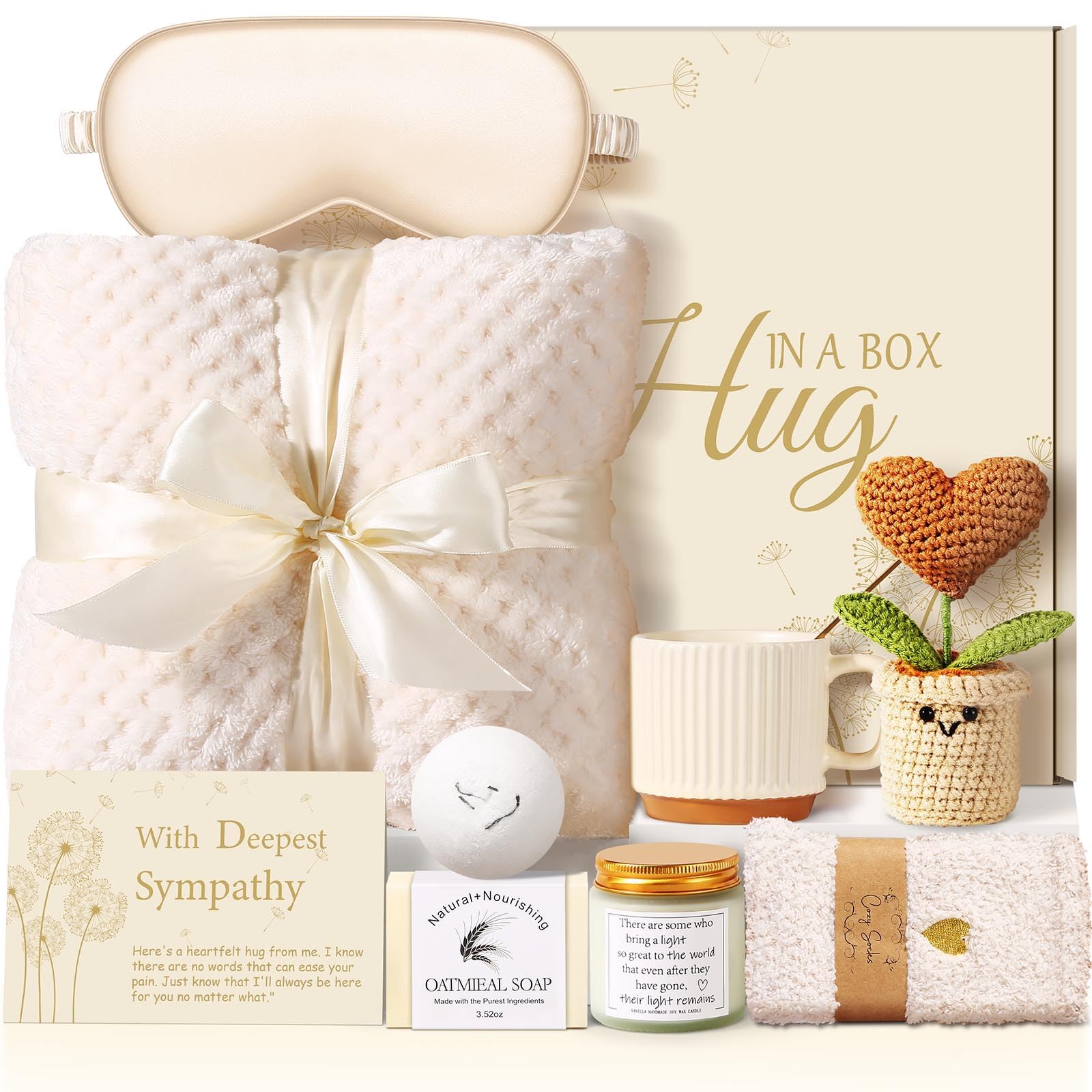 Uwingess blanket in the gift basket offers luxurious warmth for comfort.