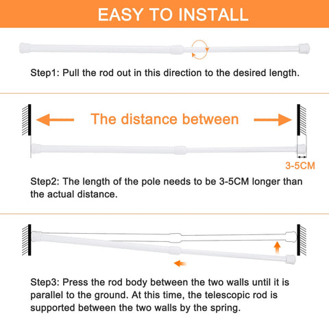 uxcell tension rod inner diameter 13mm for smooth extension.