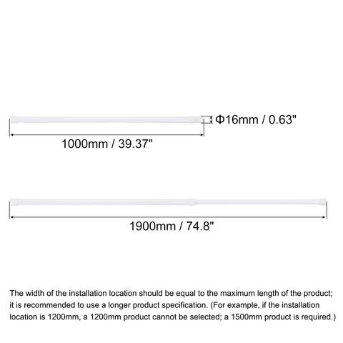 uxcell tension rod, no-drill setup for fast mounting.