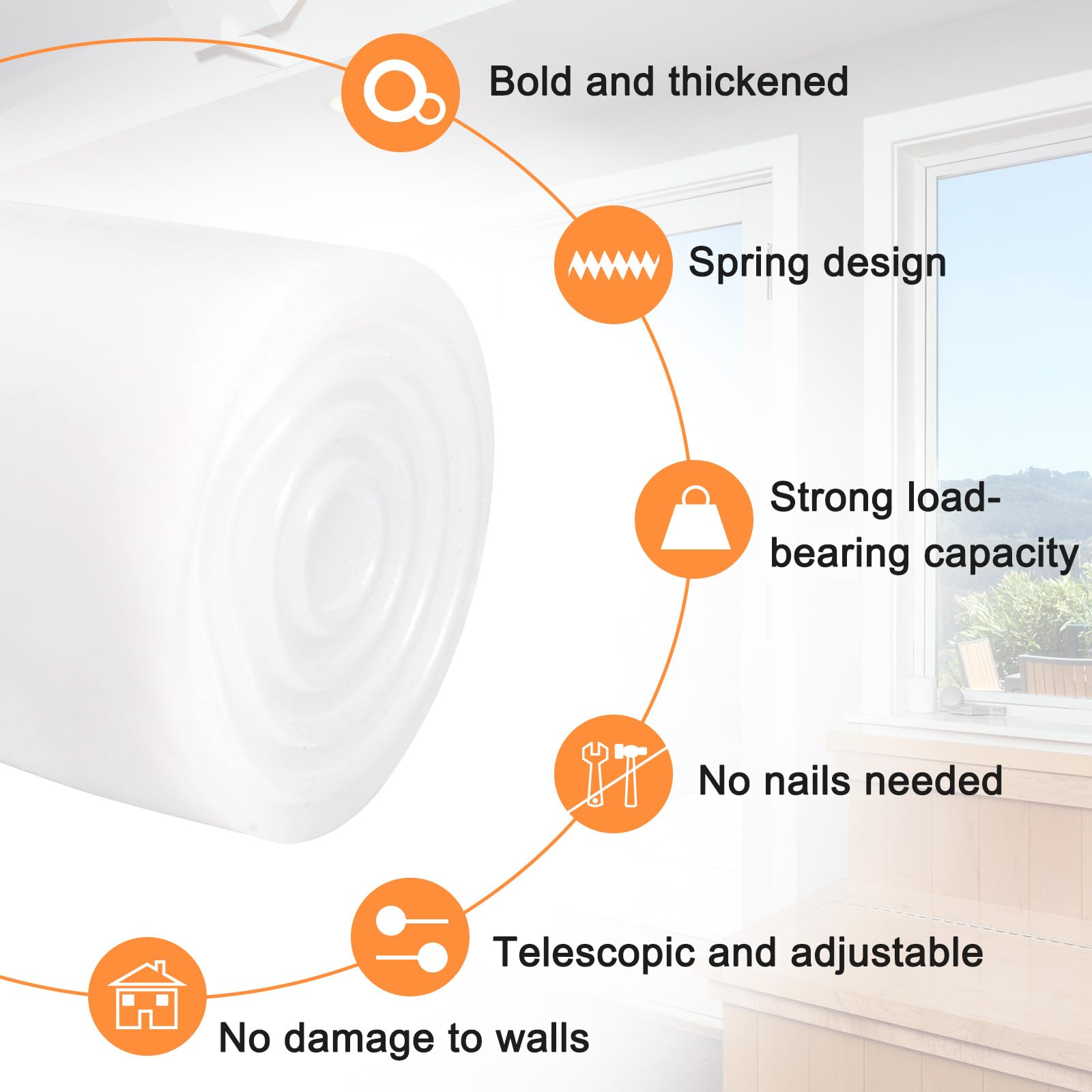 uxcell tension rod outer diameter 16mm for sturdy support.