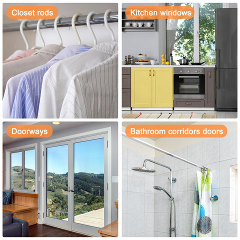 uxcell tension rod suitable for windows, doorways, and kitchens.