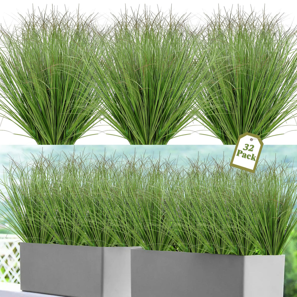 UXORSN onion grass outdoor 20-inch tall display for patios and gardens.
