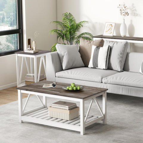 UYIHOME farmhouse gray oak finish complements vintage and modern decor.
