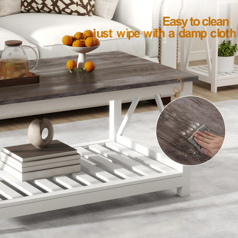 UYIHOME rectangular center table sized 39.4 by 21.6 by 17.7 inches.