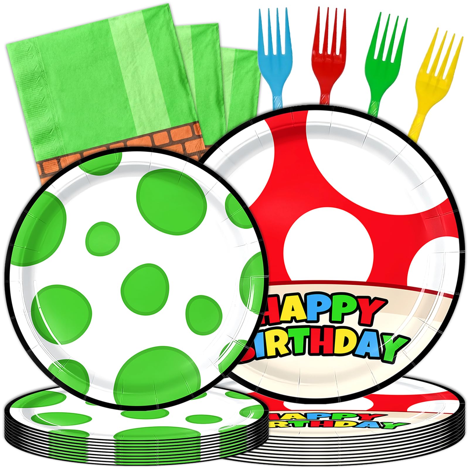 Uywgaun Dots birthday plates 9 inch ready for serving and quick cleanup