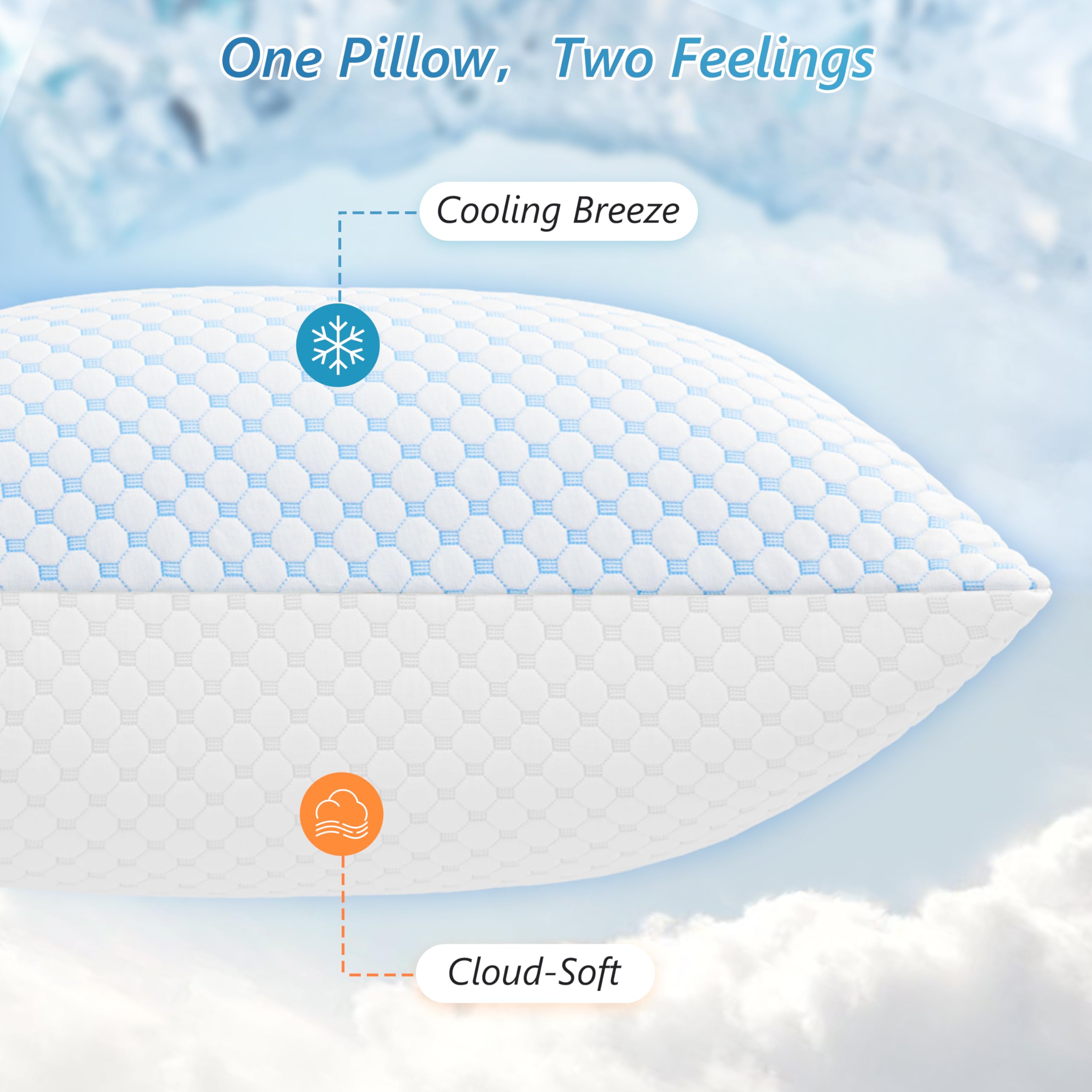 UYWO pillow inner cover keeps shredded memory foam in place for steady support.