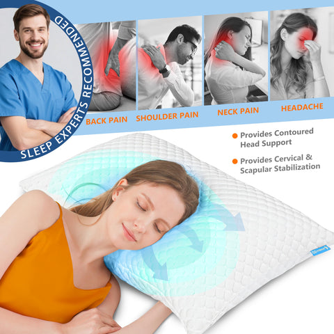 UYWO cooling pillow dual-zip system closeup reveals easy height adjustment