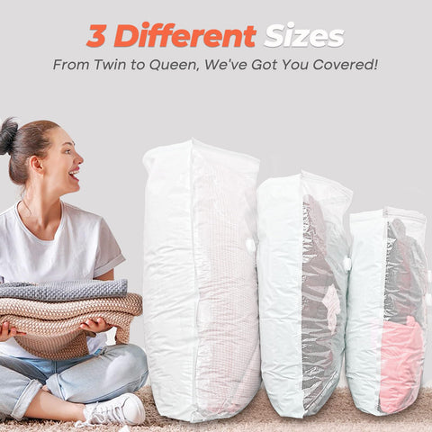 Vacbird 34-inch medium vacuum bag ideal for bulkier clothing and seasonal wardrobe.