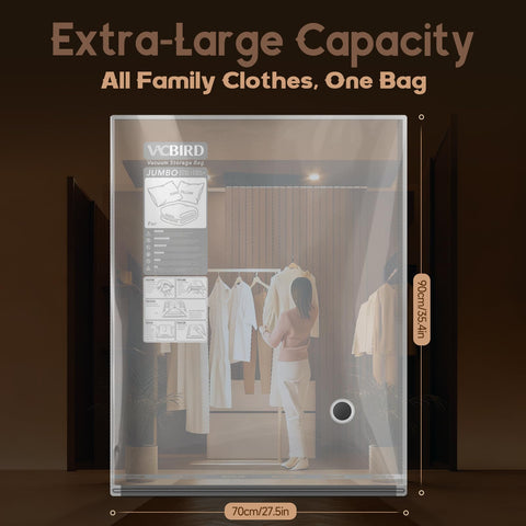 Vacbird bags with a dual-zip airtight seal for secure packing.