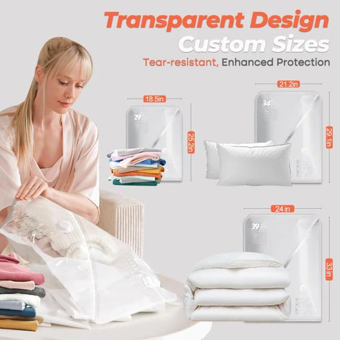 Vacbird air-tight seal protects clothes from moisture during storage.