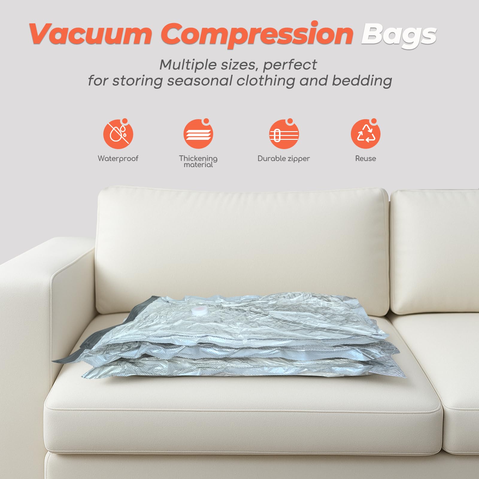 Vacbird bedding compression bag reduces bulk for blankets.