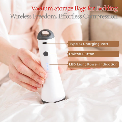 Vacbird cordless-air-pump-compact enables quick seals without cords while packing.