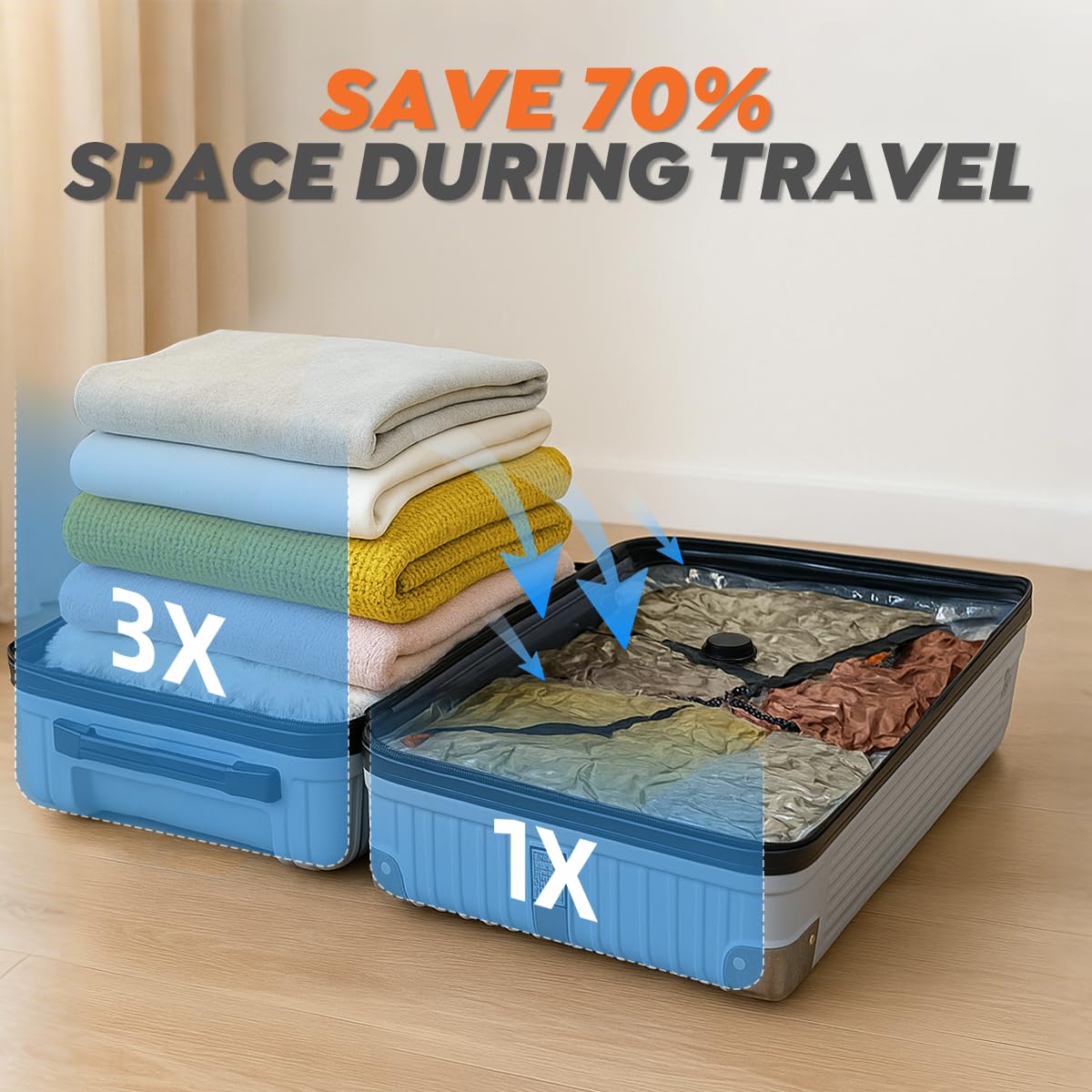 Vacbird easy-access dual-seal zipper enables quick opening and closing.