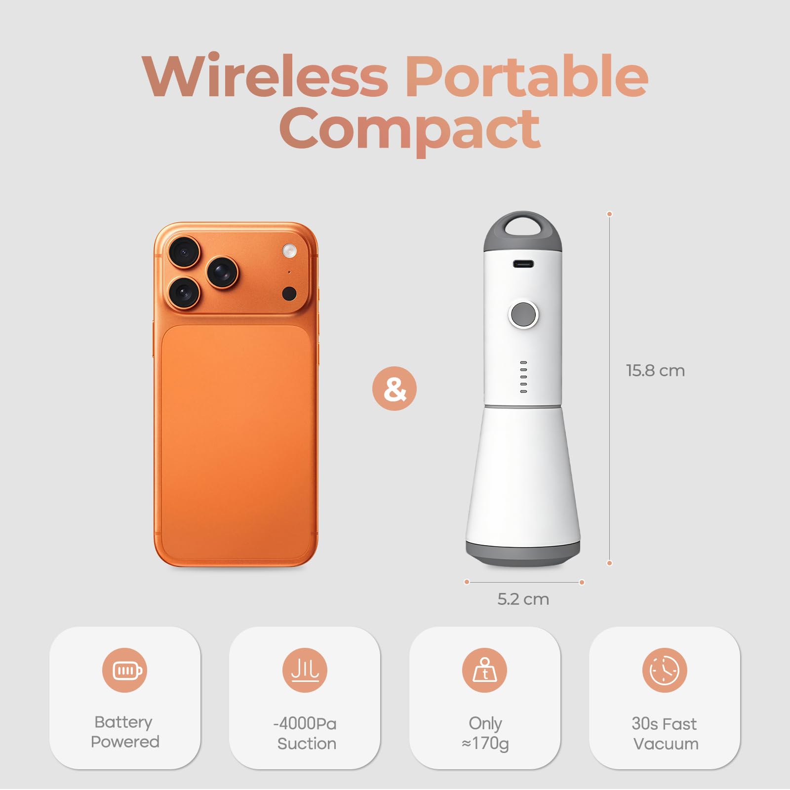 Vacbird one-touch control demonstrates simple auto-compression for quick bag prep