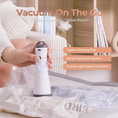 Vacbird fast compression showcases 4000Pa suction for rapid bag reduction