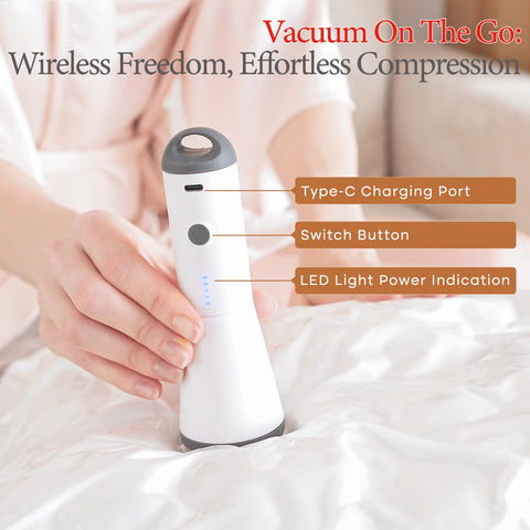 Vacbird rechargeable cordless pump enabling quick sealing on the go