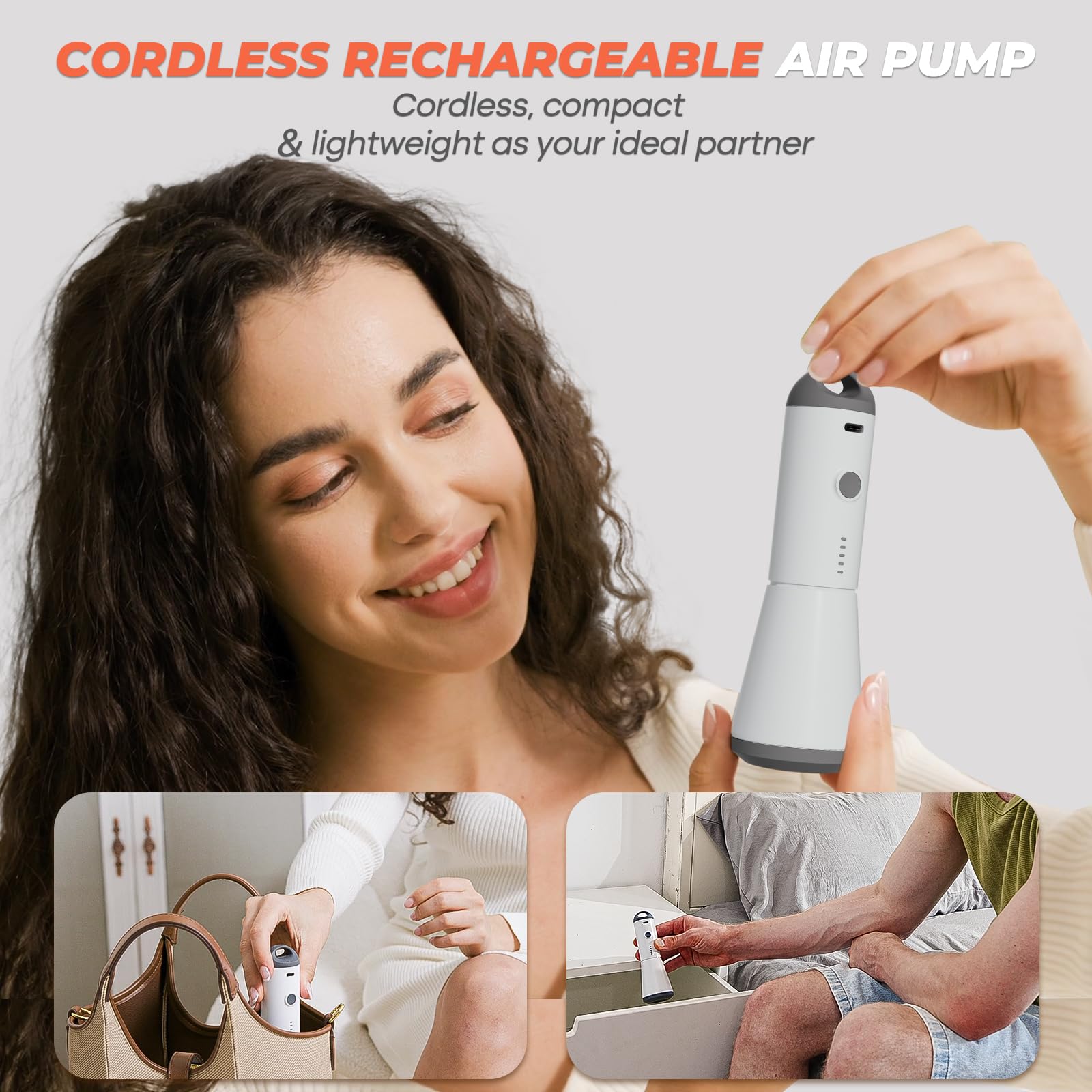 Vacbird rechargeable wireless pump for quick, cordless bag sealing.