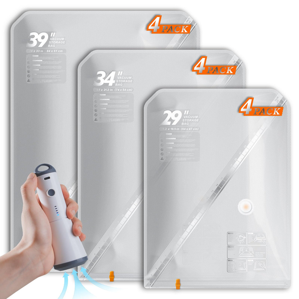 Vacbird transparent bag design lets you see contents at a glance.