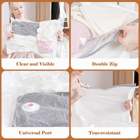 Vacbird transparent bags let you identify items at a glance.