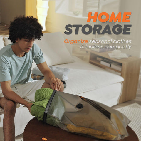 Vacbird 2-in-1 travel and home solution compresses items effectively.