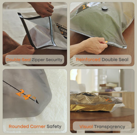 Packing in a suitcase with Vacbird bags to optimize space.