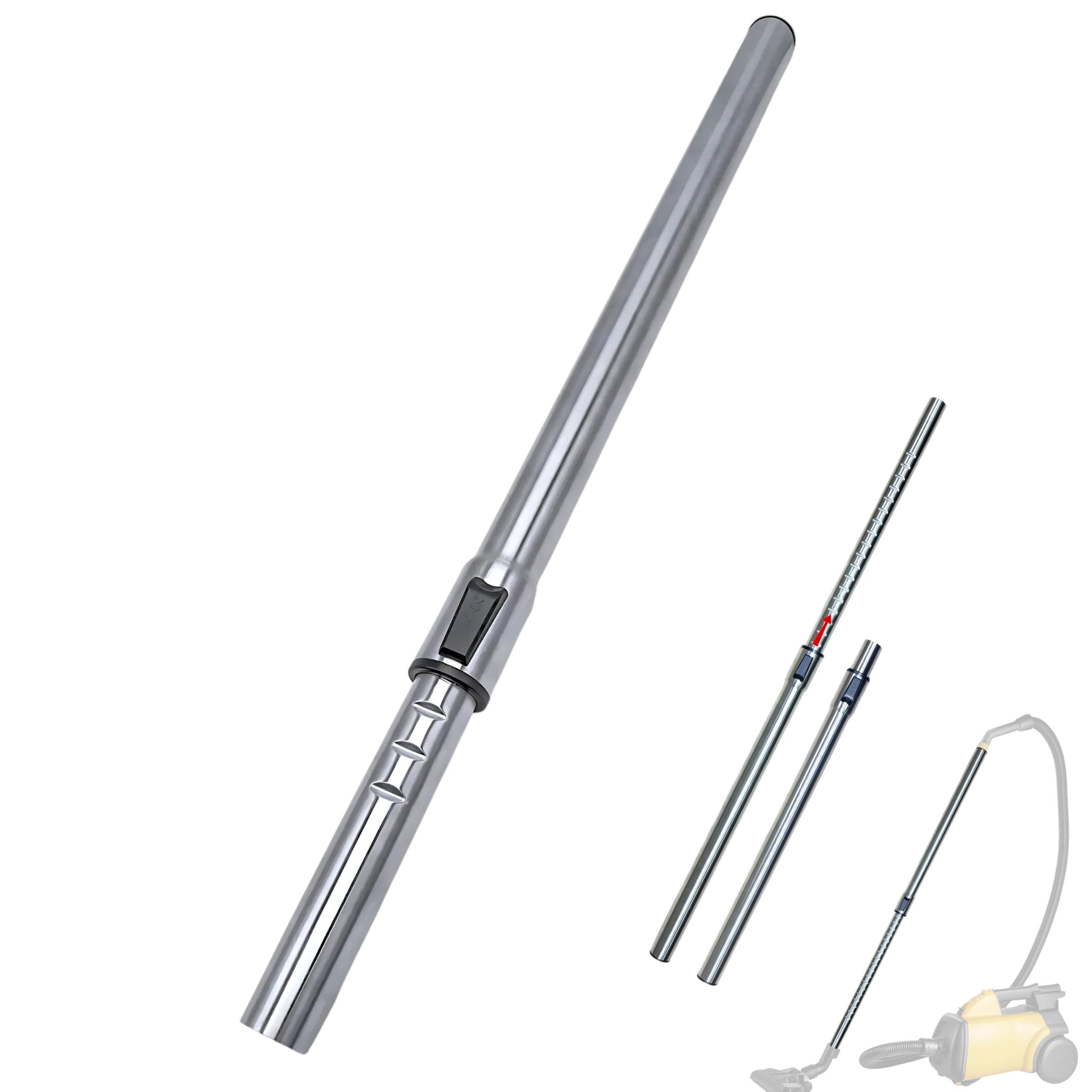 VACEXT 1.25 inch stainless steel extension wand close-up for durability