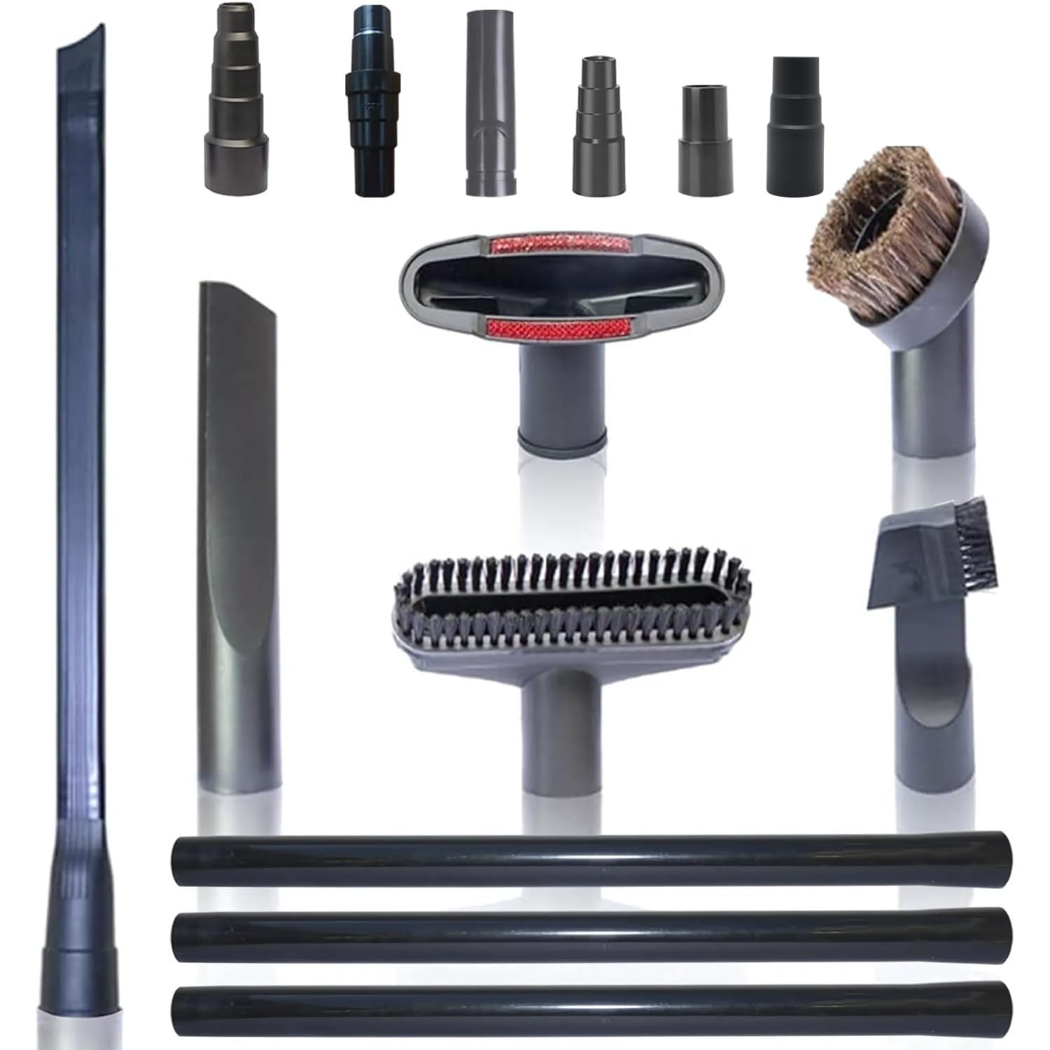 VACEXT dust attachment kit contents for versatile cleaning tasks.