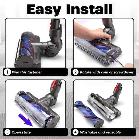 VACEXT Dyson hard-floor and carpet attachment cleans diverse surfaces.