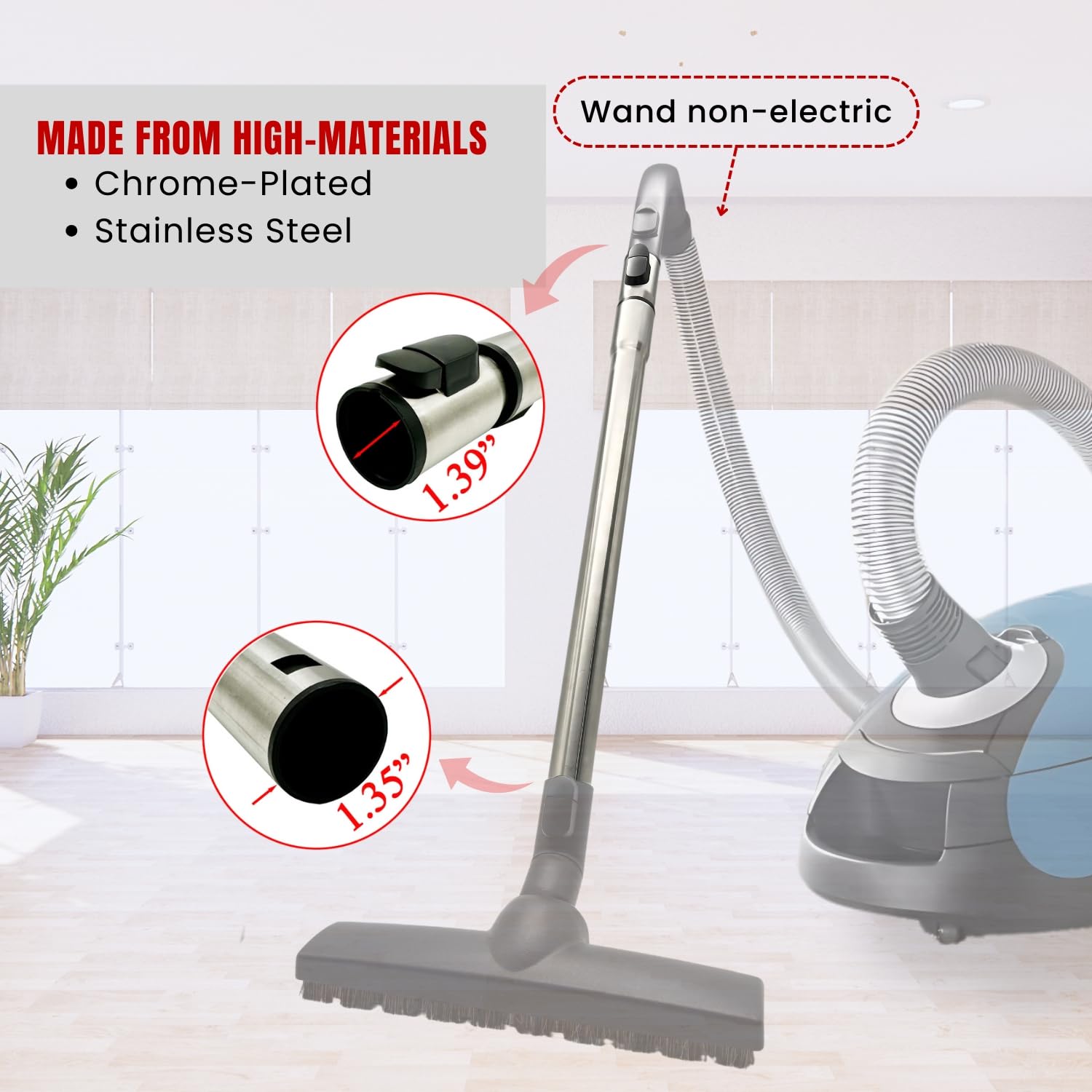 VACEXT wand for compact and S-series vacuums with added reach
