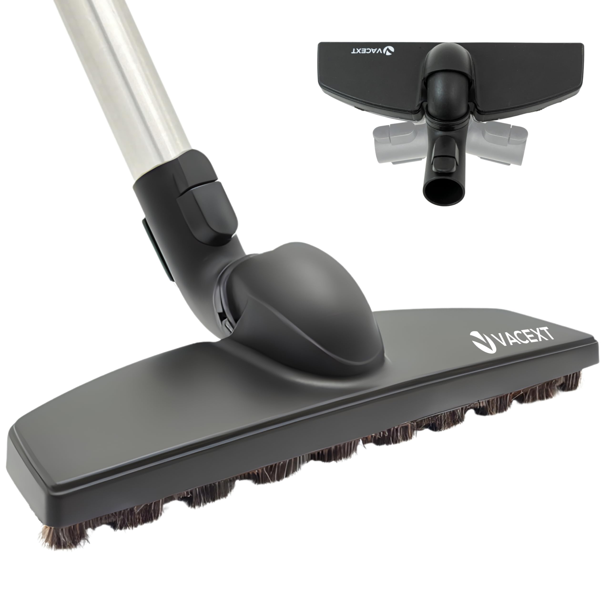 VACEXT Parquet Twister 12inch head gliding on hardwood floors for scratch-free cleaning.