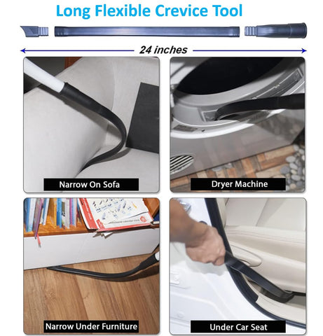 VACEXT vacuum crevice tool cleans tight edges with ease.