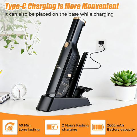 VACFAM 15,000 Pa suction powers deep-cleaning of pet hair and crumbs